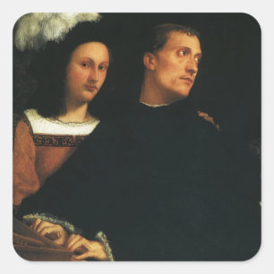 Het concert door Titian Vintage Renaissance Fijne  Vierkante Sticker