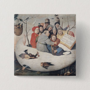 Het concert in de eieren vierkante button 5,1 cm