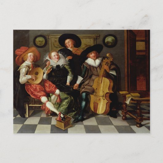 Het concert (olie op het paneel) briefkaart (Voorkant)