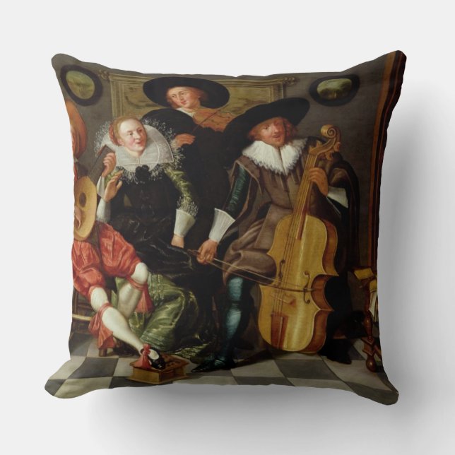 Het Concert (olieverf op paneel) Kussen (Voorkant)