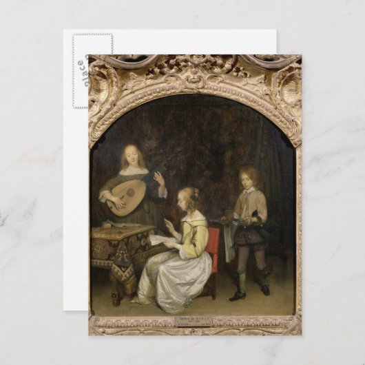 Het concert: Singer en Theorbo Player Briefkaart (Voorkant / Achterkant)