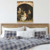 Het concert: Singer en Theorbo Player Canvas Afdruk (Insitu (Slaapkamer))