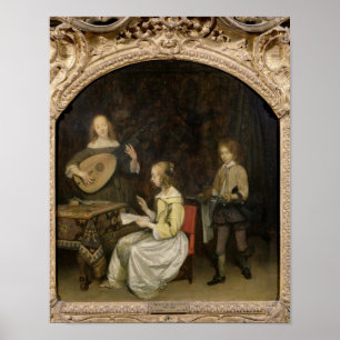 Het concert: Singer en Theorbo Player Poster