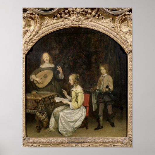 Het concert: Singer en Theorbo Player Poster (Voorkant)