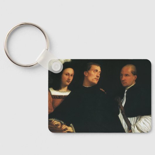 Het concert van de Titische  Renaissance Fine Art Sleutelhanger (Achterkant)