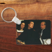 Het concert van de Titische  Renaissance Fine Art Sleutelhanger (Achterkant)