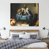 Het concert van Katten door David Teniers de Young Canvas Afdruk (Insitu (Slaapkamer))