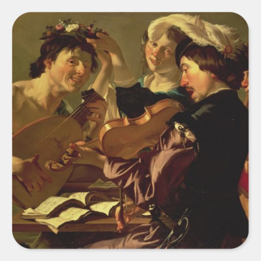 Het concert vierkante sticker (Voorkant)