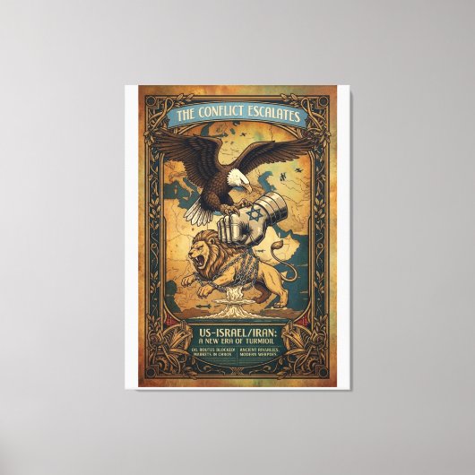 Het conflict escaleert canvas afdruk (Voorkant)