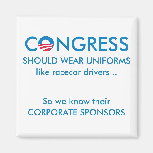 Het Congres heeft uniformen nodig Magneet (Voorkant)