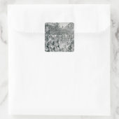Het continentale leger dat het oude leger afsloot vierkante sticker (Tas)
