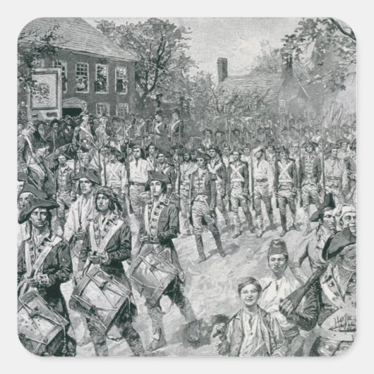 Het continentale leger dat het oude leger afsloot vierkante sticker (Voorkant)
