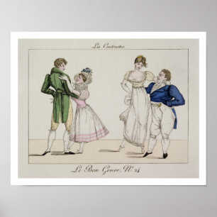 Het contrast, bord 24 van "Le Bon Genre", 1811 Poster