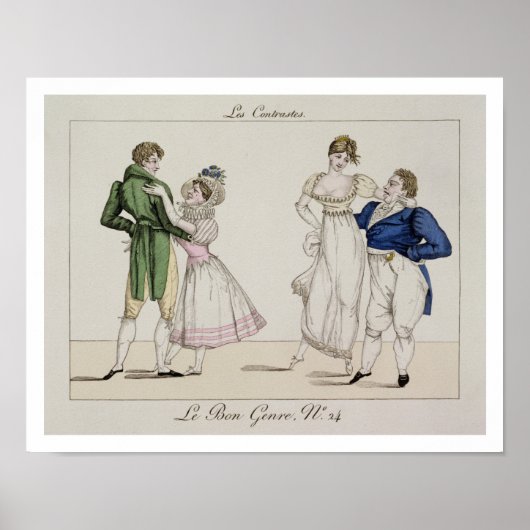 Het contrast, bord 24 van "Le Bon Genre", 1811 Poster (Voorkant)