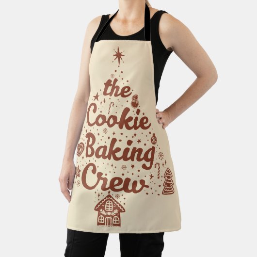 Het Cookie Bak Crew Kerstboom Ontwerp Schort (Insitu)
