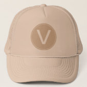 het coole initiaal van khaki en khaki . trucker pet (Voorkant)