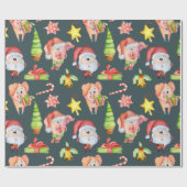 Het coördineren van het Patroon van de Kerst Cadeaupapier (Vlak)