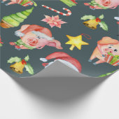 Het coördineren van het Patroon van de Kerst Cadeaupapier (Hoek)