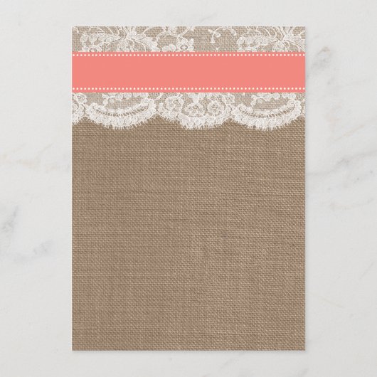 Het Coral Sand Dollar Bruiloft Collectie Menu (Achterkant)