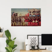 Het cortege van drummers en soldaten poster (Thuiskantoor)