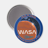 Het Cosmo Show | WASA Mission Patch Ronde magneet (Voorkant / Achterkant)