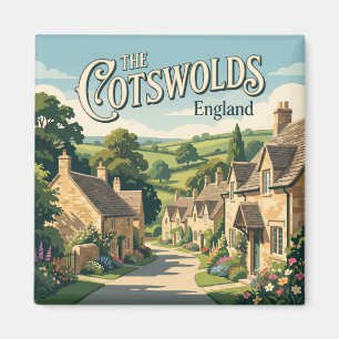 Het Cotswolds-dorp Vintage Poster Engeland Magneet