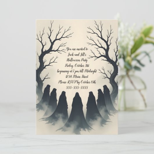 Het Coven Halloween feest Kaart (Staand voorkant)