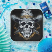 Het cowboyskelet papieren bordje (Feest)