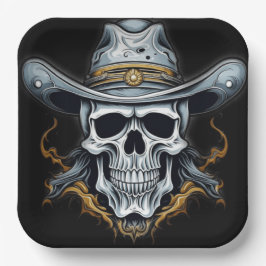 Het cowboyskelet papieren bordje