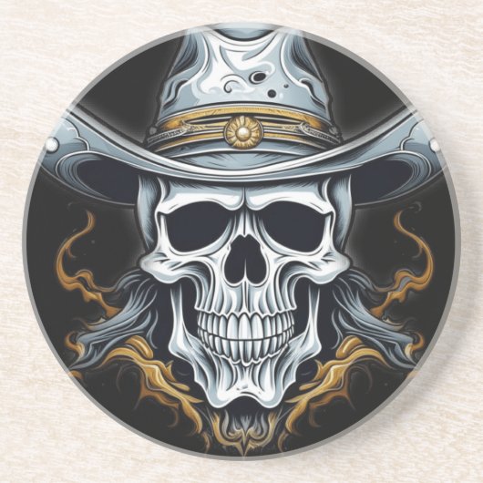 Het cowboyskelet zandsteen onderzetter (Voorkant)