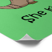 Het Cowgirl en het kikker Poster Brunet (Hoek)