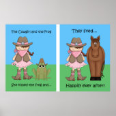 Het Cowgirl en het kikker Poster Brunet (Voorkant)