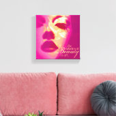 "Het creëren van schoonheid is kunst" roze gezicht Canvas Afdruk (Insitu (Woonkamer))