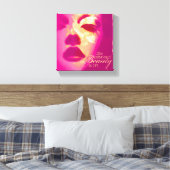 "Het creëren van schoonheid is kunst" roze gezicht Canvas Afdruk (Insitu (Slaapkamer))