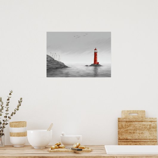 Het Crimson Beacon Art Poster (Keuken)