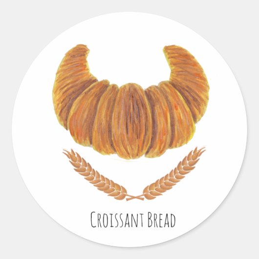 Het croissantbrood ronde sticker (Voorkant)