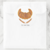 Het croissantbrood ronde sticker (Tas)