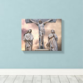 Het Crucifixion Wrapped Canvas Afdruk (Insitu (Houten vloer))