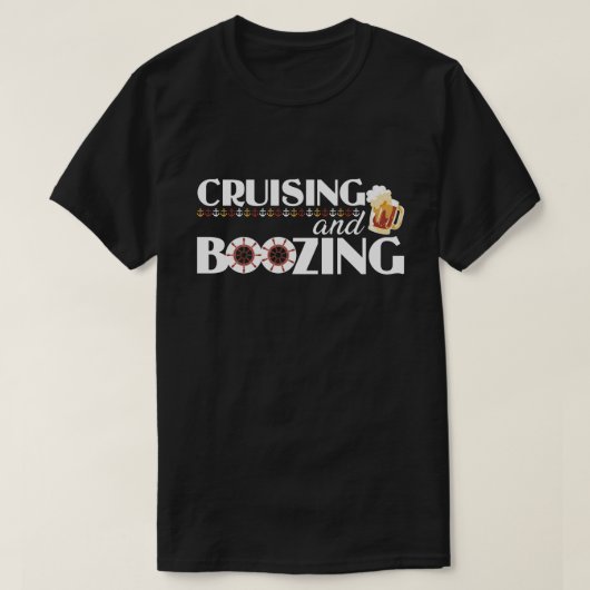 Het cruiseren en het Opwarmen van Groep die Drink  T-shirt (Design voorkant)