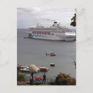 Het cruiseschip AIDAblu in de haven van Funchal,  Briefkaart