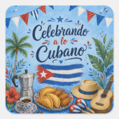 Het Cubaanse vieren Vierkante Sticker (Voorkant)
