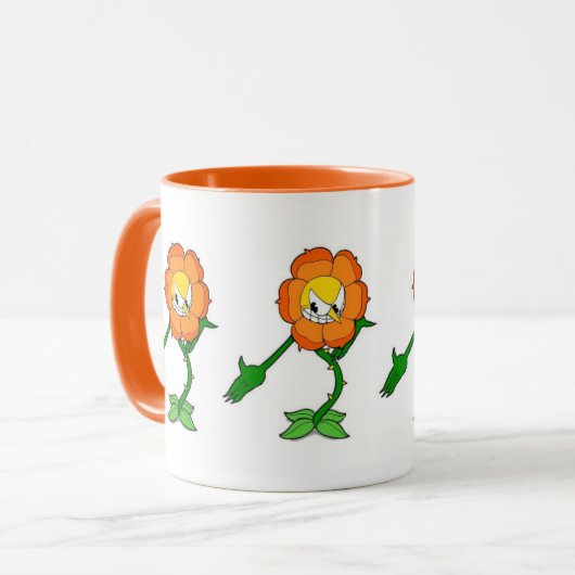 Het Cuphead-Show - Cagney-anjer - keramische Mok (Voorkant links)