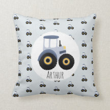 Het Cute Blue Boerderij Tractor Pattern & Name Kin