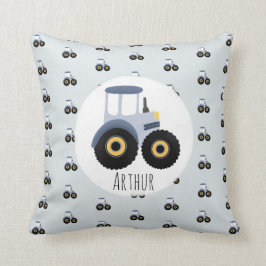 Het Cute Blue Boerderij Tractor Pattern & Name Kin Kussen