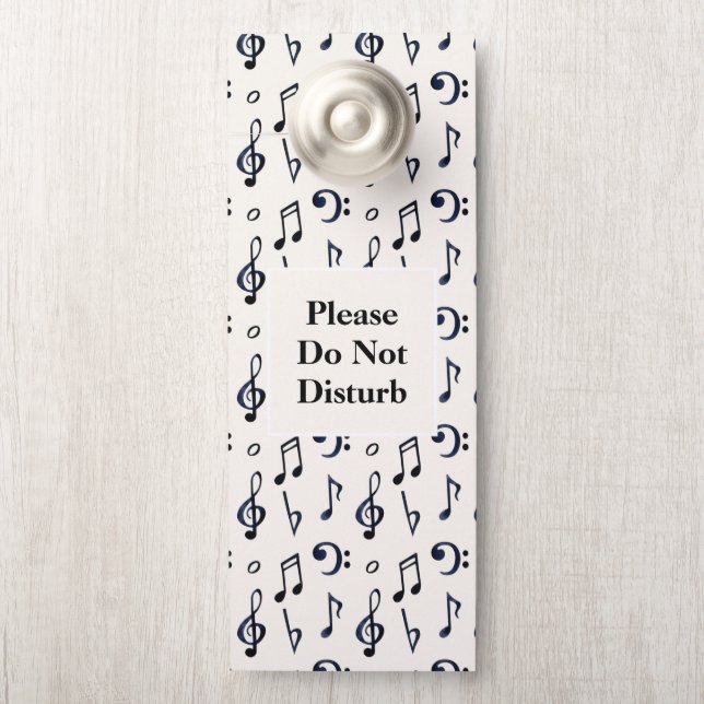 Het Cute Musical Notes Pattern niet verstoren Deurhanger (Op knop)