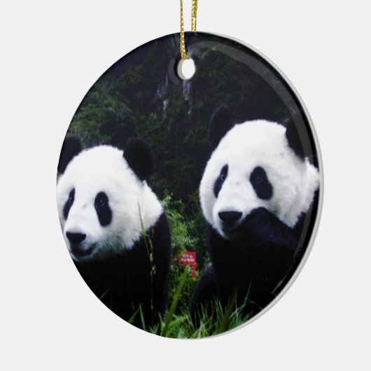 Het Cute Panda Couple Keramisch Ornament (Links)