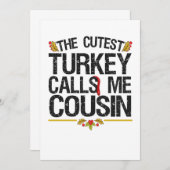 Het Cutest Turkije noemt mij neef-Thanksgiving Kaart (Voorkant / Achterkant)