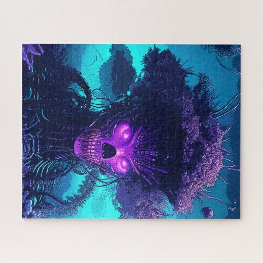 Het cyberboommonster in het donker legpuzzel (Horizontaal)