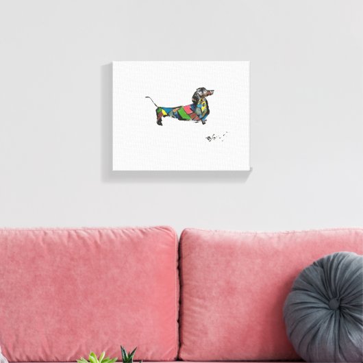 Het Dachshund Canvas Afdruk (Insitu (Woonkamer))