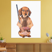 Het Dachshund-leven is beter met een Weiner-Poster Canvas Afdruk (Insitu (Woonkamer))